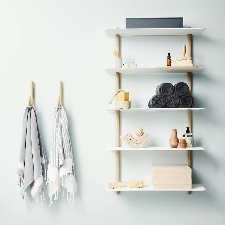 Nivo Wall shelf from Gejst in light oak and white