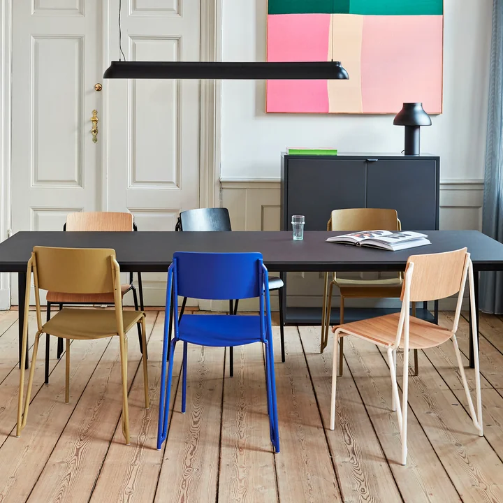 The Petit Standard chair by HAY in different versions in the dining room