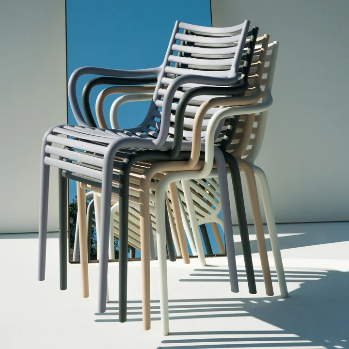 The PIP-e armchair from Driade , stacked