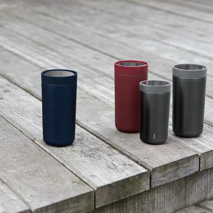 The To Go Click cup from Stelton in its various outdoor versions