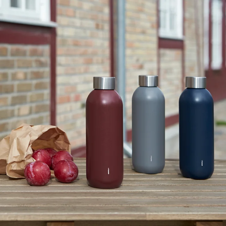 The Keep Cool drinking bottles from Stelton in their various colors