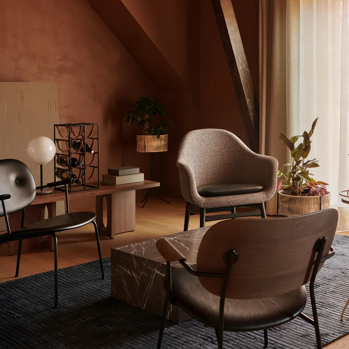 The Houkime carpet 200 x 300 cm, Midnight blue from Audo in a noble lounge area