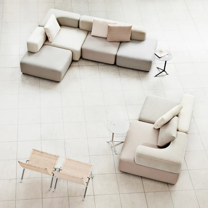 Different sized Alphabet modular sofas from Fritz Hansen combined to a large upholstered corner