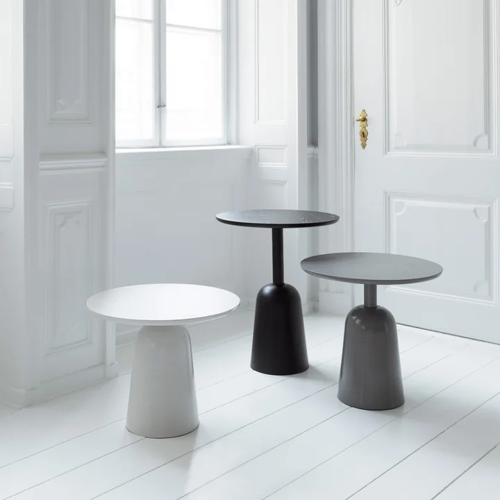 The Turn coffee table from Normann Copenhagen in its different colors