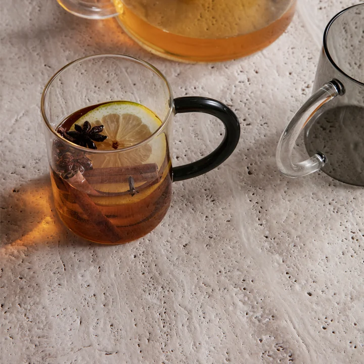 The still cup from Ferm Living in its different colours with a winter tea