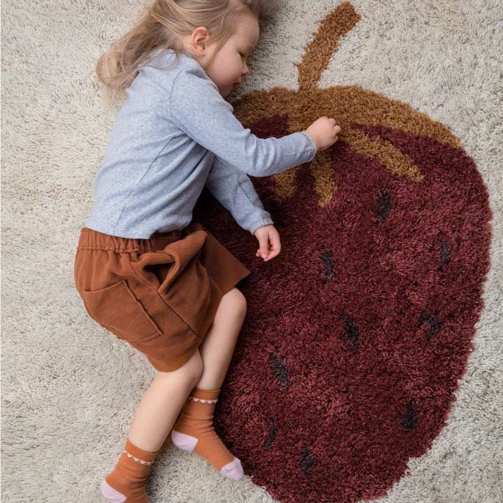 The Fruiticana carpet from ferm Living with strawberry motif