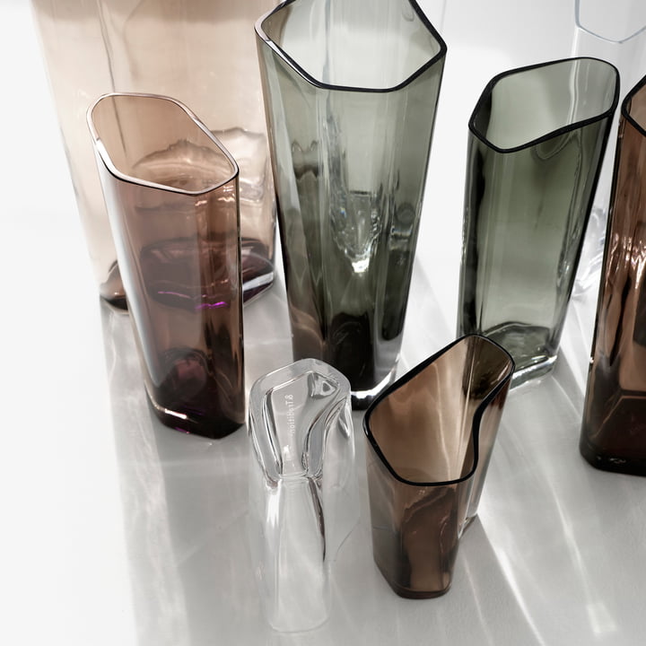 The light refracts in a fascinating way on the coloured Collect vases from & tradition