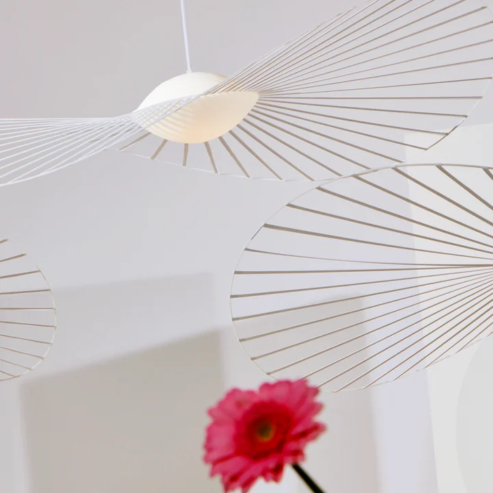 The Vertigo Nova pendant lamp from Petite Friture in white floats gossamer above the room