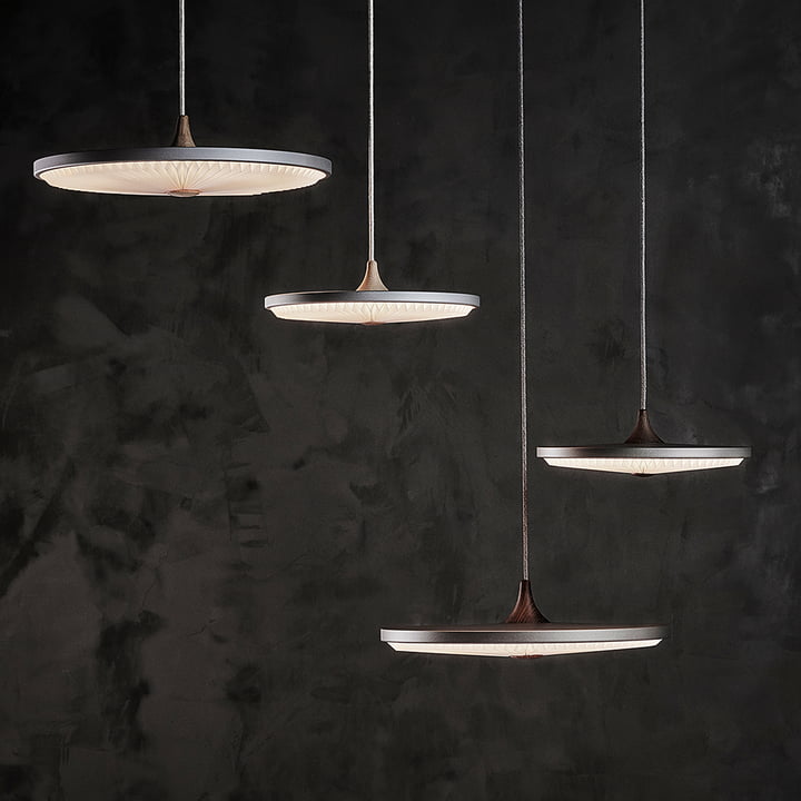 The Soleil LED pendant lights from Le Klint in their various sizes and colour variations