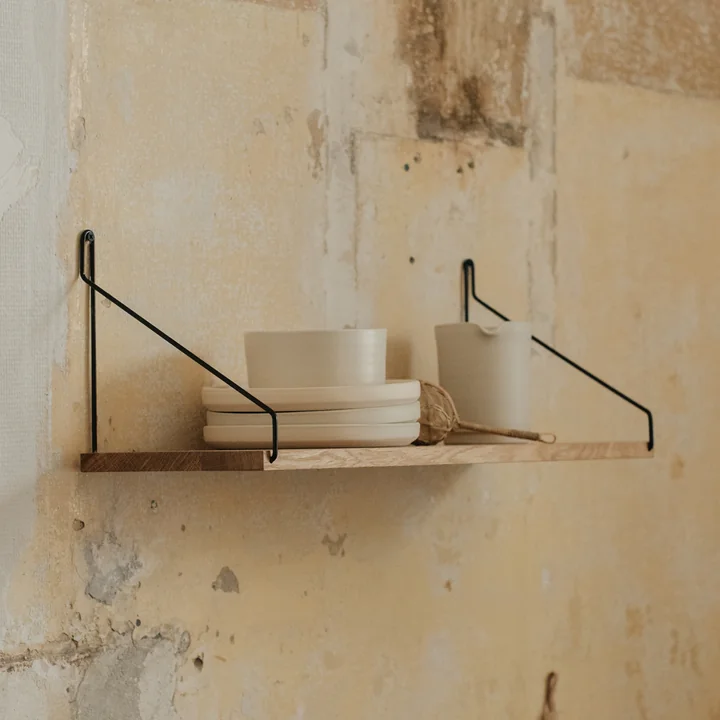 Minimalist wooden shelves from Frama - plus Otto tableware