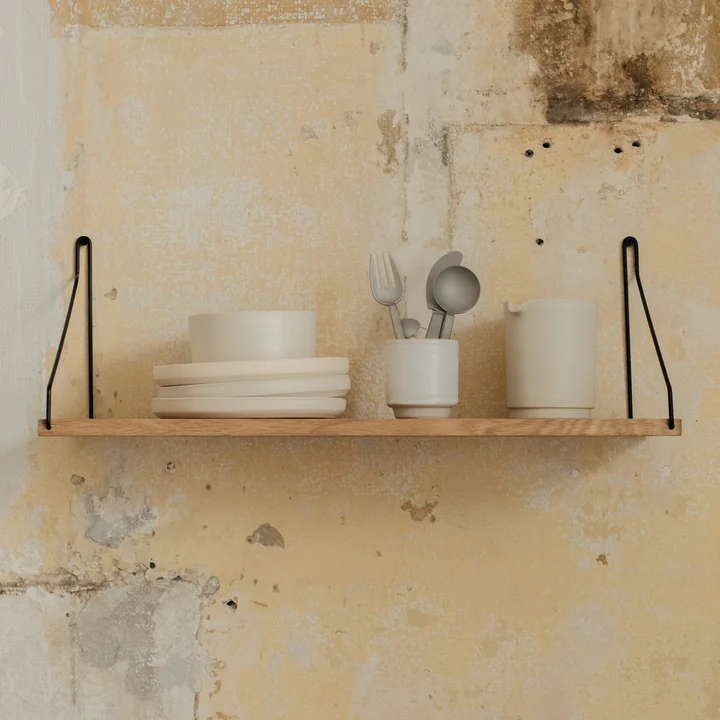 Minimalist wooden shelves from Frama