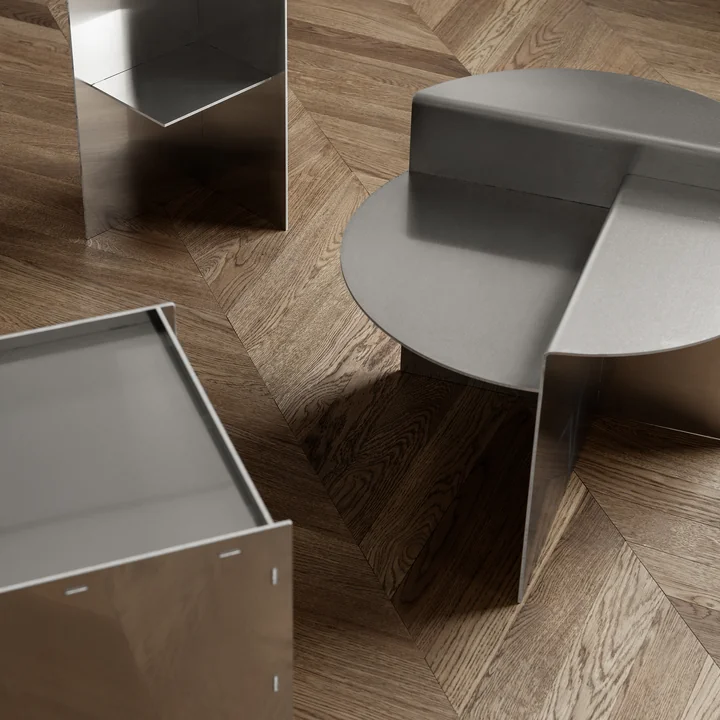 Rivet and Rivet Box Side tables from Frama