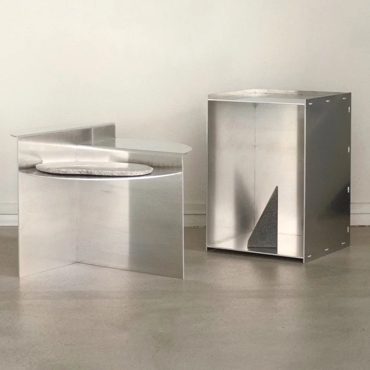 Rivet and Rivet Box Side tables from Frama