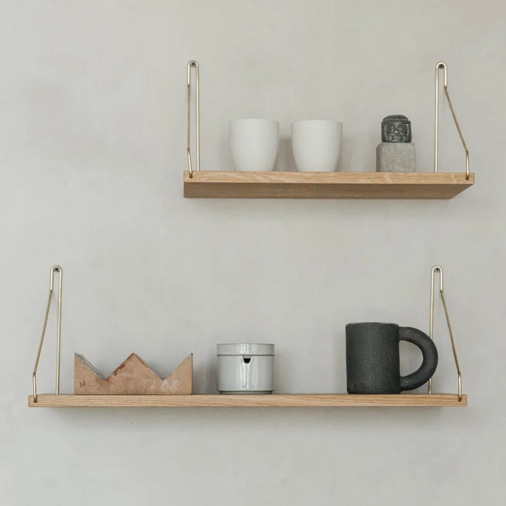 Minimalist wooden shelves from Frama