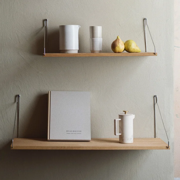 Minimalist wooden shelves from Frama