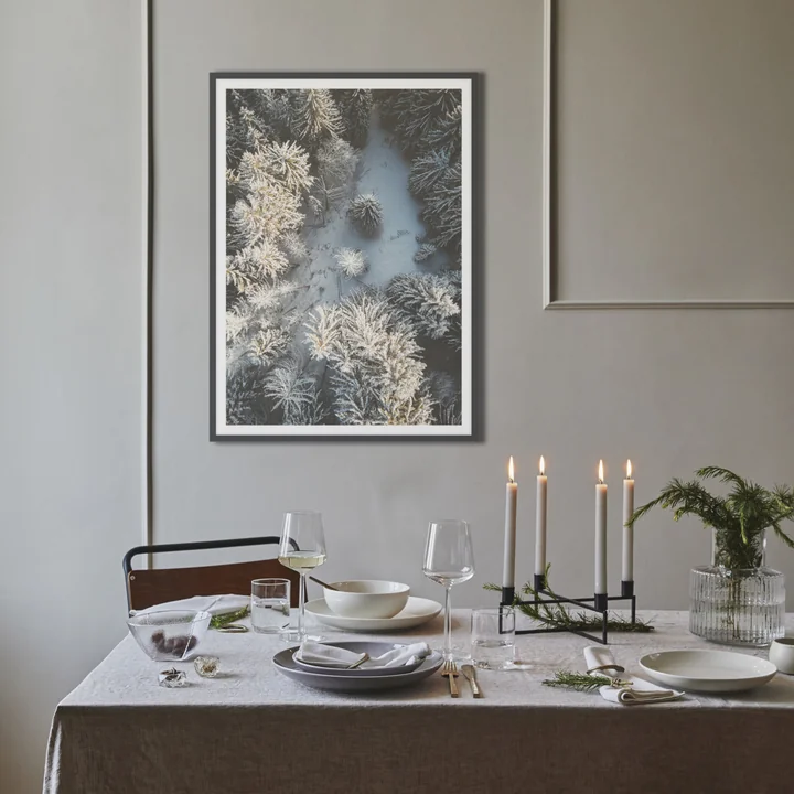 Snow landscape by Tom Hegen above the dining table