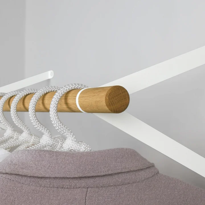 The Lilli wall coat rack from vonbox is held to the wall by slim steel brackets
