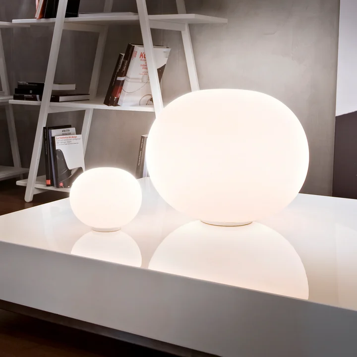 The Glo Ball Basic from Flos in white in its different sizes