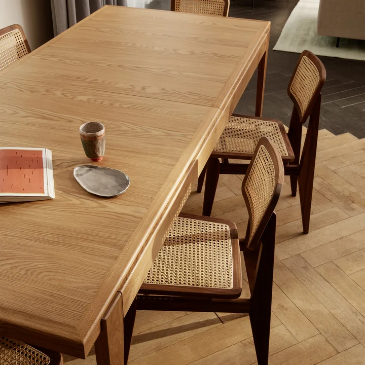 Classic designer wooden dining table by Gubi