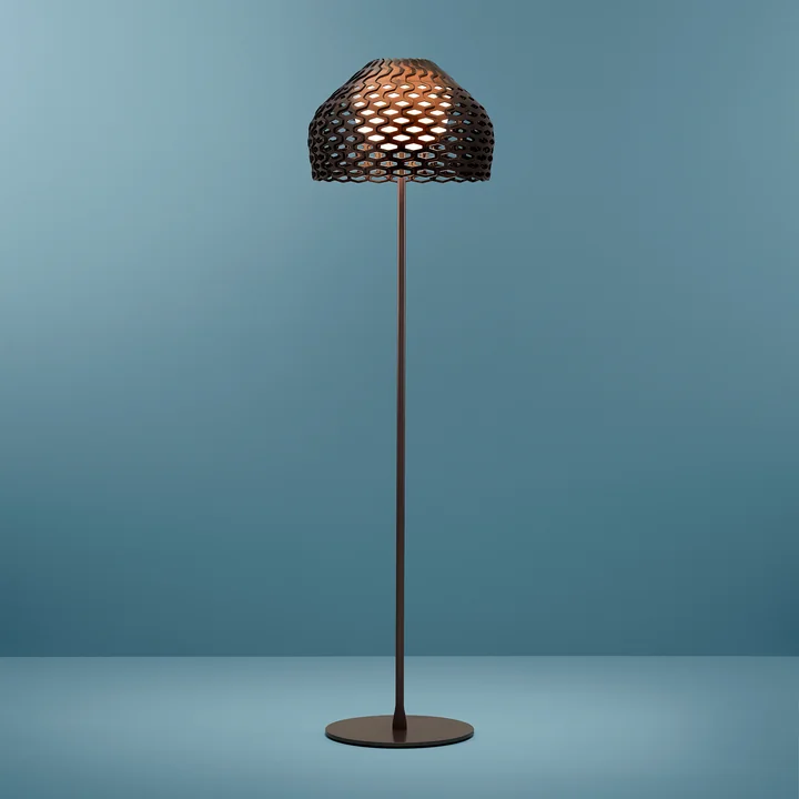 The Tatou floor lamp from Flos is inspired by shields and armor