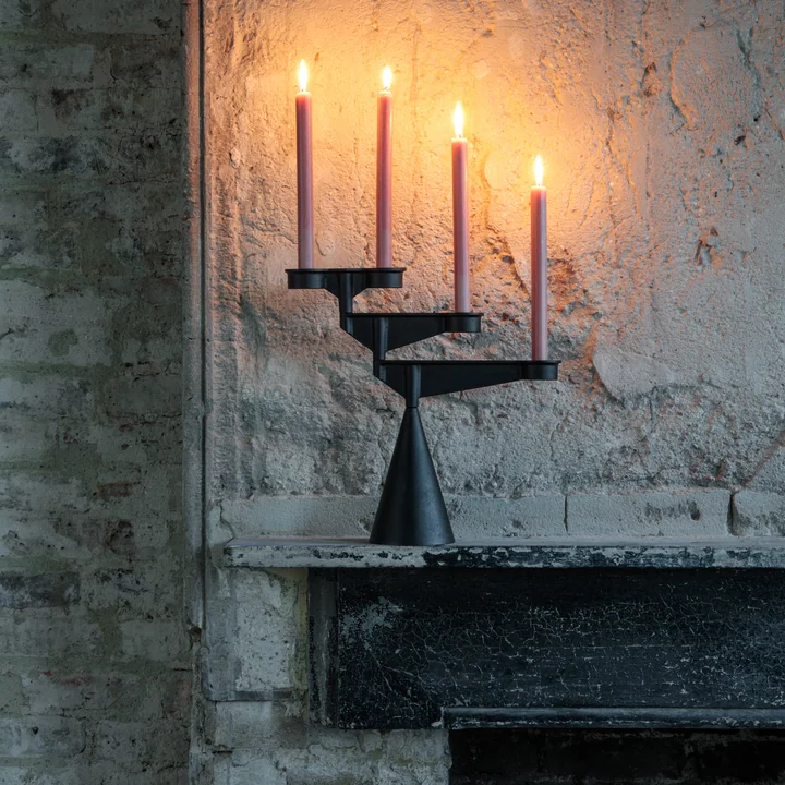 Atmospheric cast iron candle holder