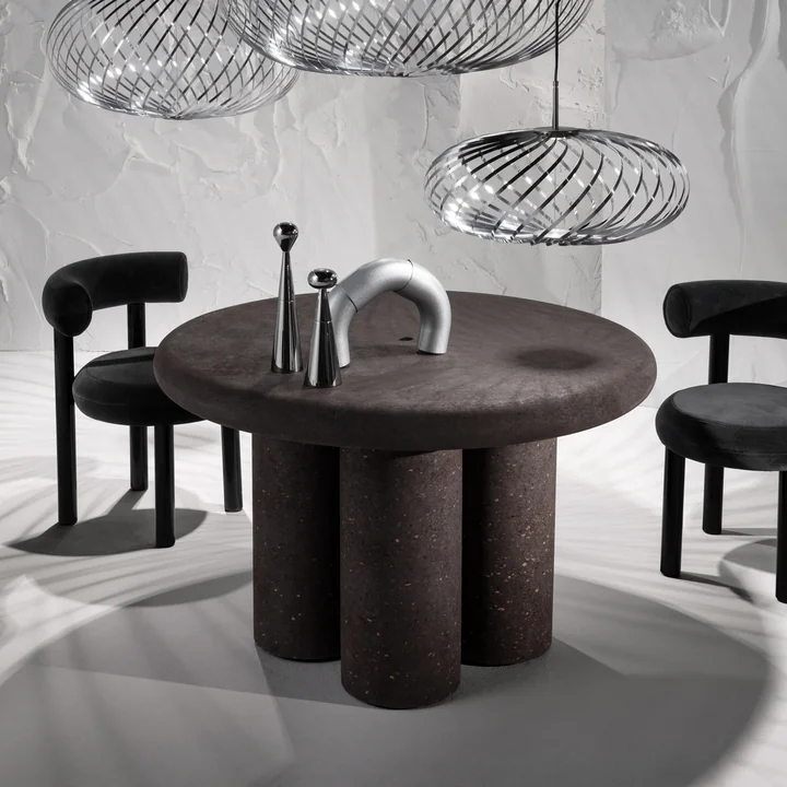 The Cork dining table in futuristic surroundings