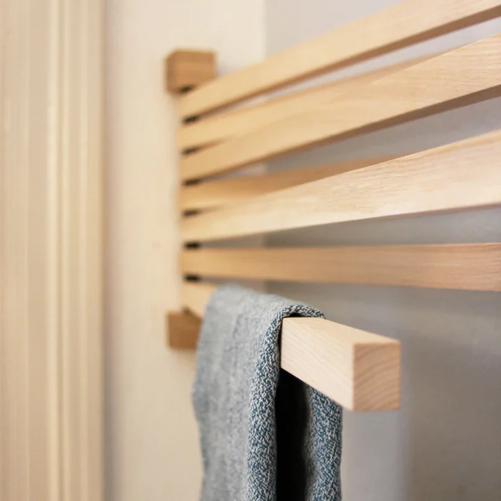 The Pavo wall rack from side by side can be used for towels, magazines and more