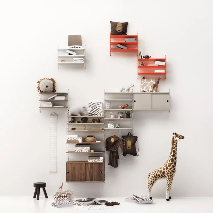 Modular wall shelf from String