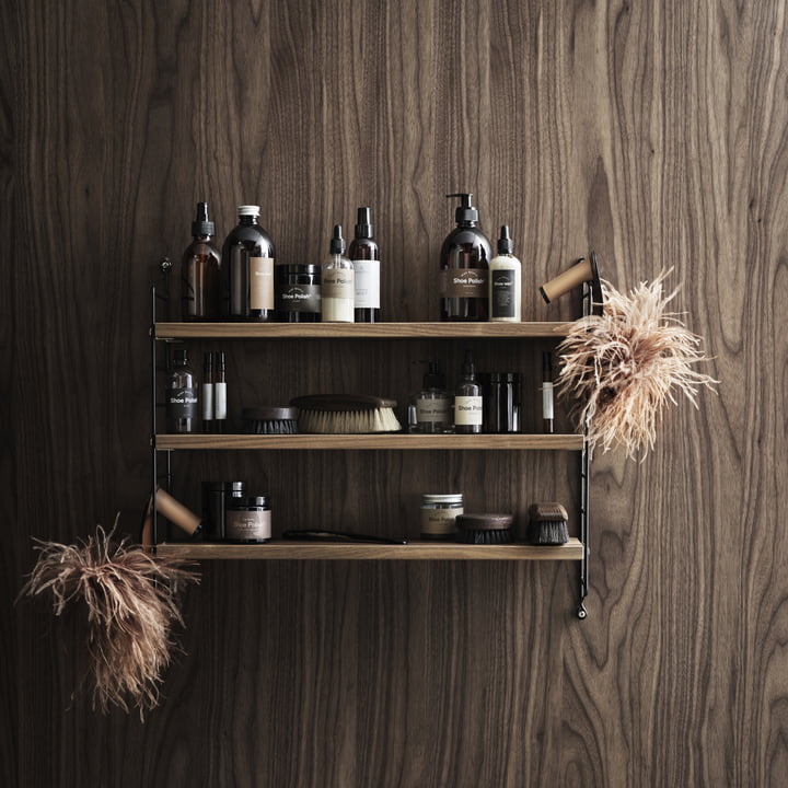 Noble walnut wall shelf