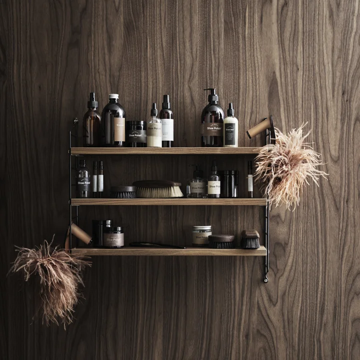 Elegant walnut wall shelf