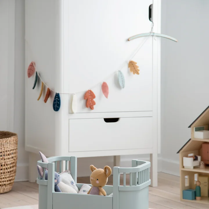 The children's wardrobe from Sebra has rounded corners