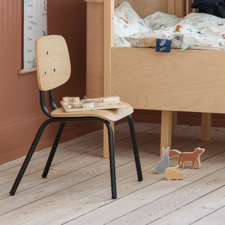 The Oakee children's chair from Sebra can be used as a seat or storage