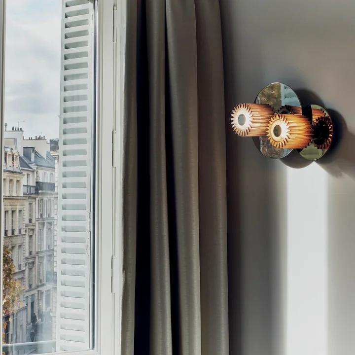 The In the Sun wall lamp from DCW mounted one above the other