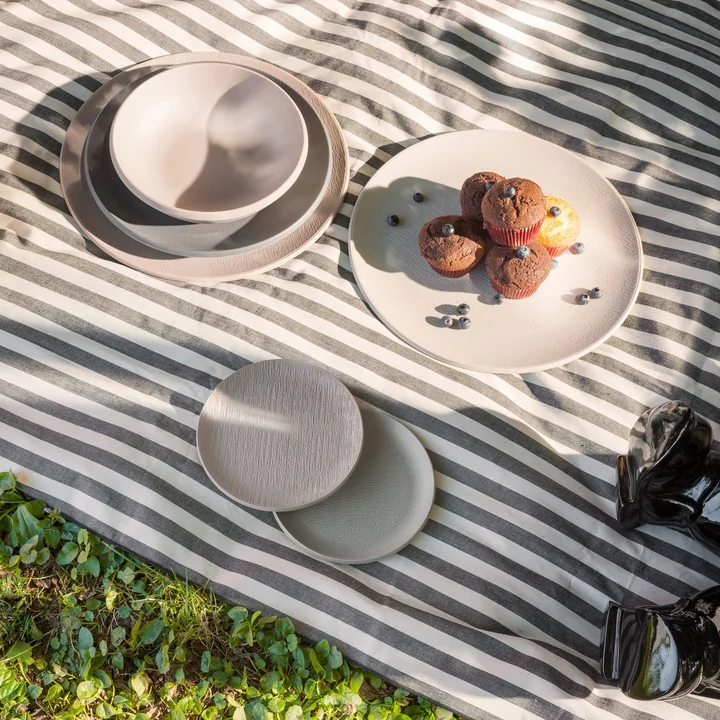 Picnic ambience with rustic tableware