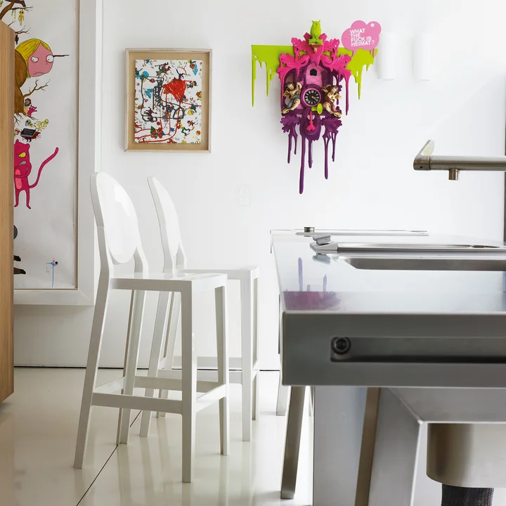 Stylish bar stools in white design