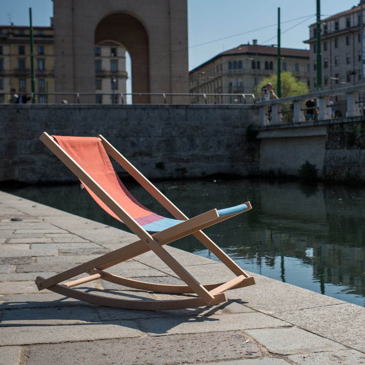 The Beach Rocker rocking chair from Weltevree at the harbour