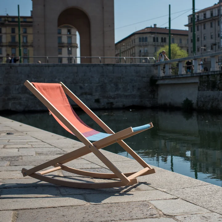 The Beach Rocker rocking chair from Weltevree at the harbour