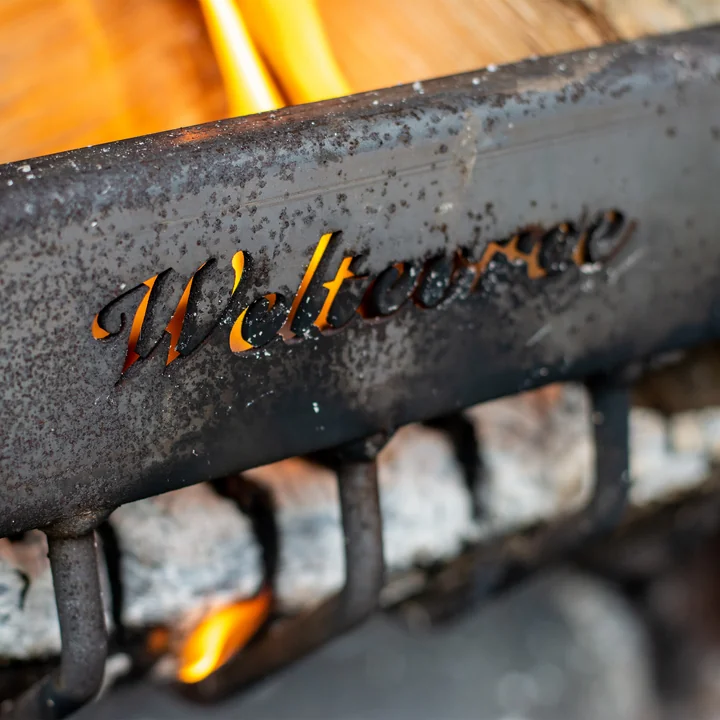 The Weltevree logo on the Outdoor steel furnace XL