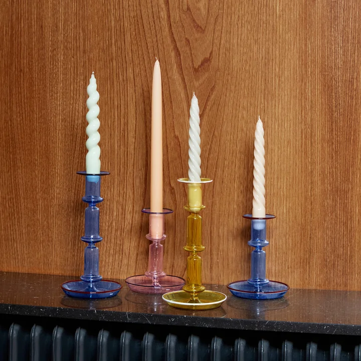 The Flare candlestick with artistic HAY candles