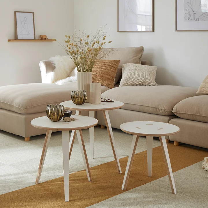 rund Side table from Tojo in white