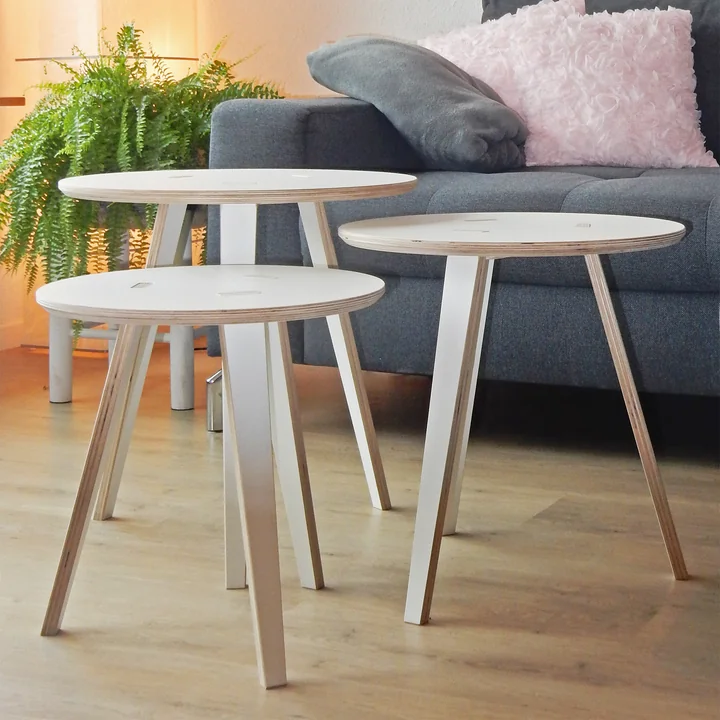 rund Side table from Tojo in white