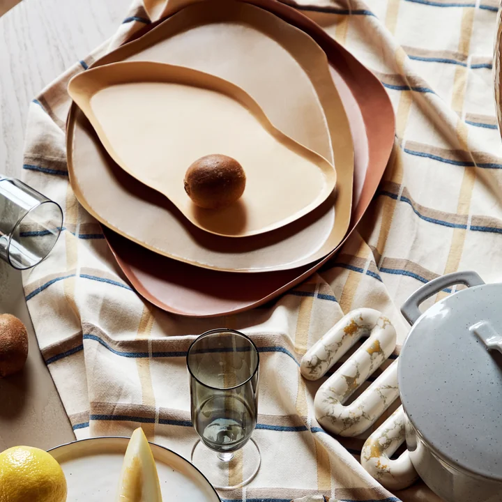 The Mie serving tray from Broste Copenhagen on the dining table