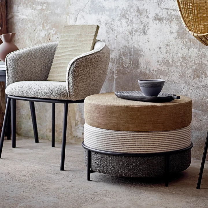 Como pouf and Cortone armchair by Bloomingville