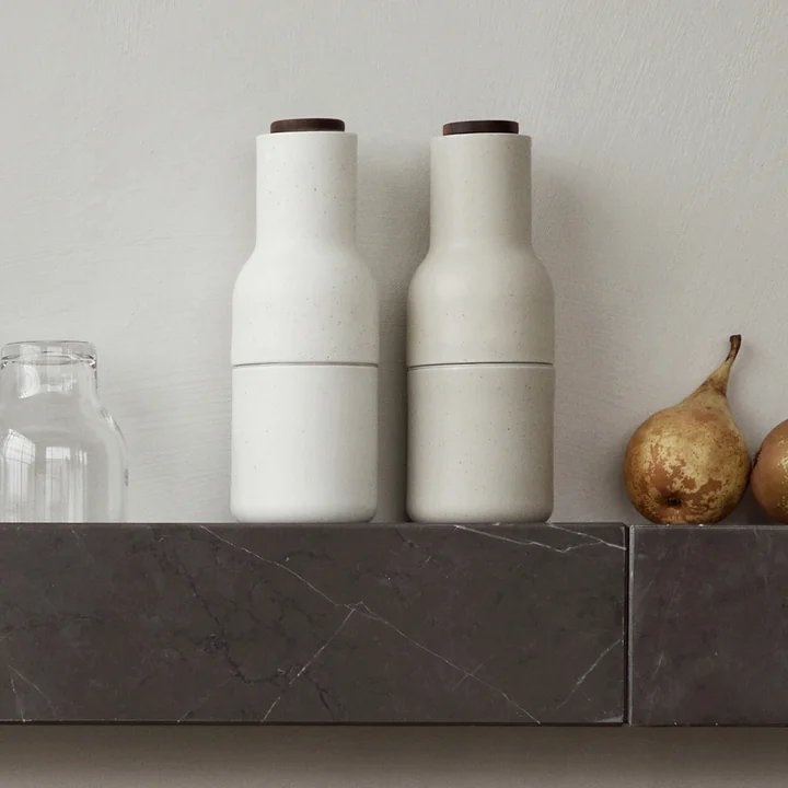 Timeless bottle-shaped spice mills
