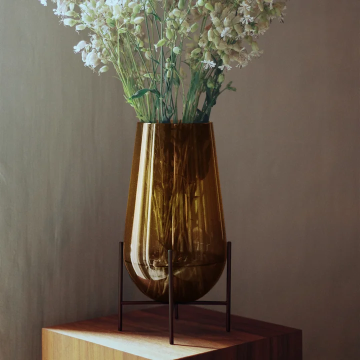 The Échasse Vase from Audo with semi-transparent glass