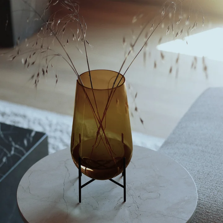 The Échasse Vase from Audo with single grasses