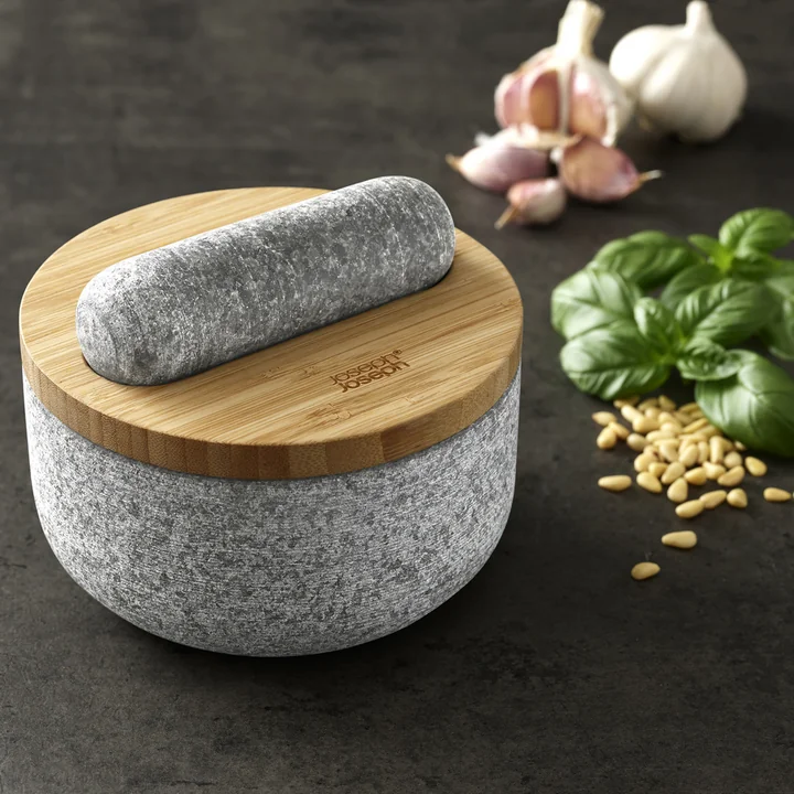 The Dash mortar and pestle from Joseph Joseph in stylish design