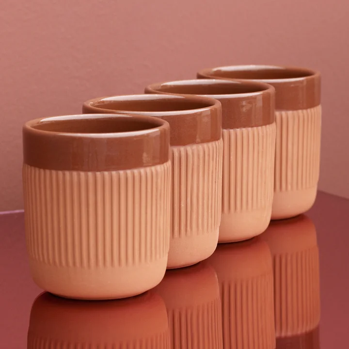 The Junto mugs from Normann Copenhagen with matt and glazed surface