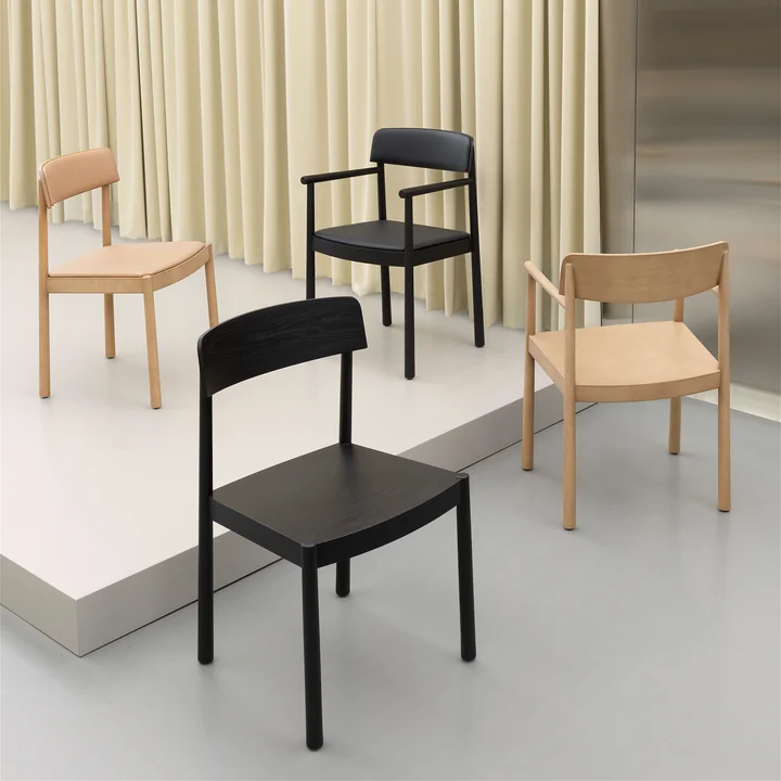 The Timb chairs from Normann Copenhagen in various lacquer finishes