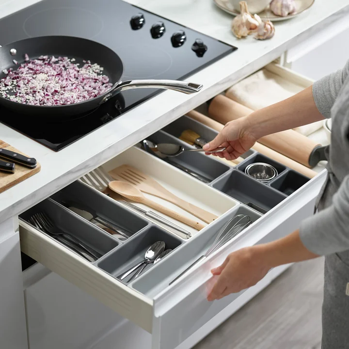 The Blox drawer organizer set from Joseph Joseph in the kitchen drawer